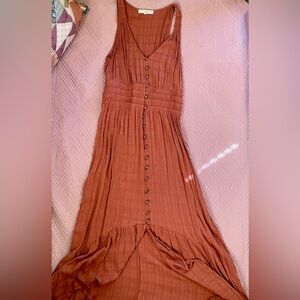 Rewind Peasant Dress Burnt Orange M